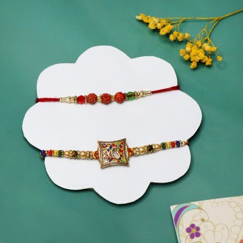 Rudraksh and Divine Rakhi Combo