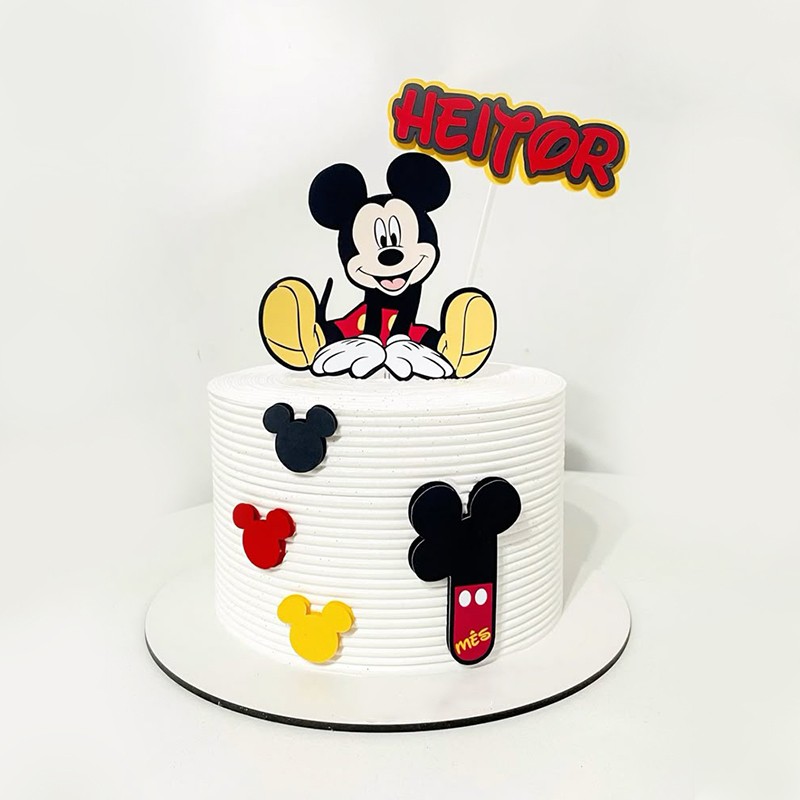 1 Kg Mickey Mouse Theme Chocolate Fondant Birthday Cake