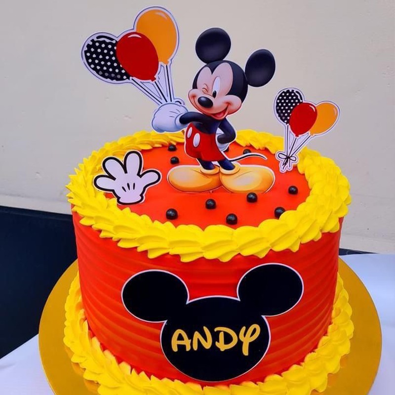 1 Kg Mickey Mouse Theme Chocolate Fondant Cake
