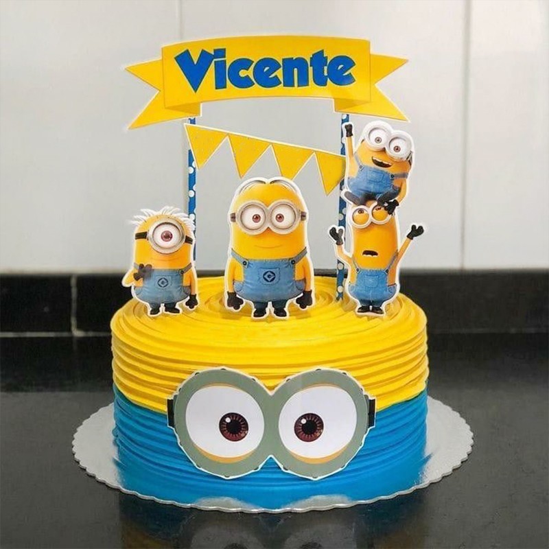 1/2 Kg Minion Theme Chocolate Fondant Cake
