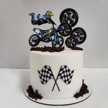 Dirt Bike Theme Cake 