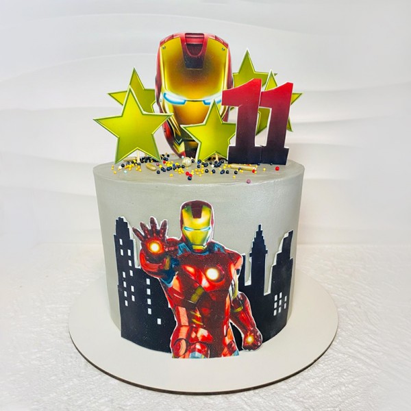 Iron Man Cartoon Cake