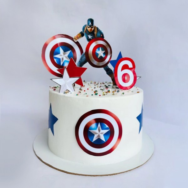 Captain America Theme Cake